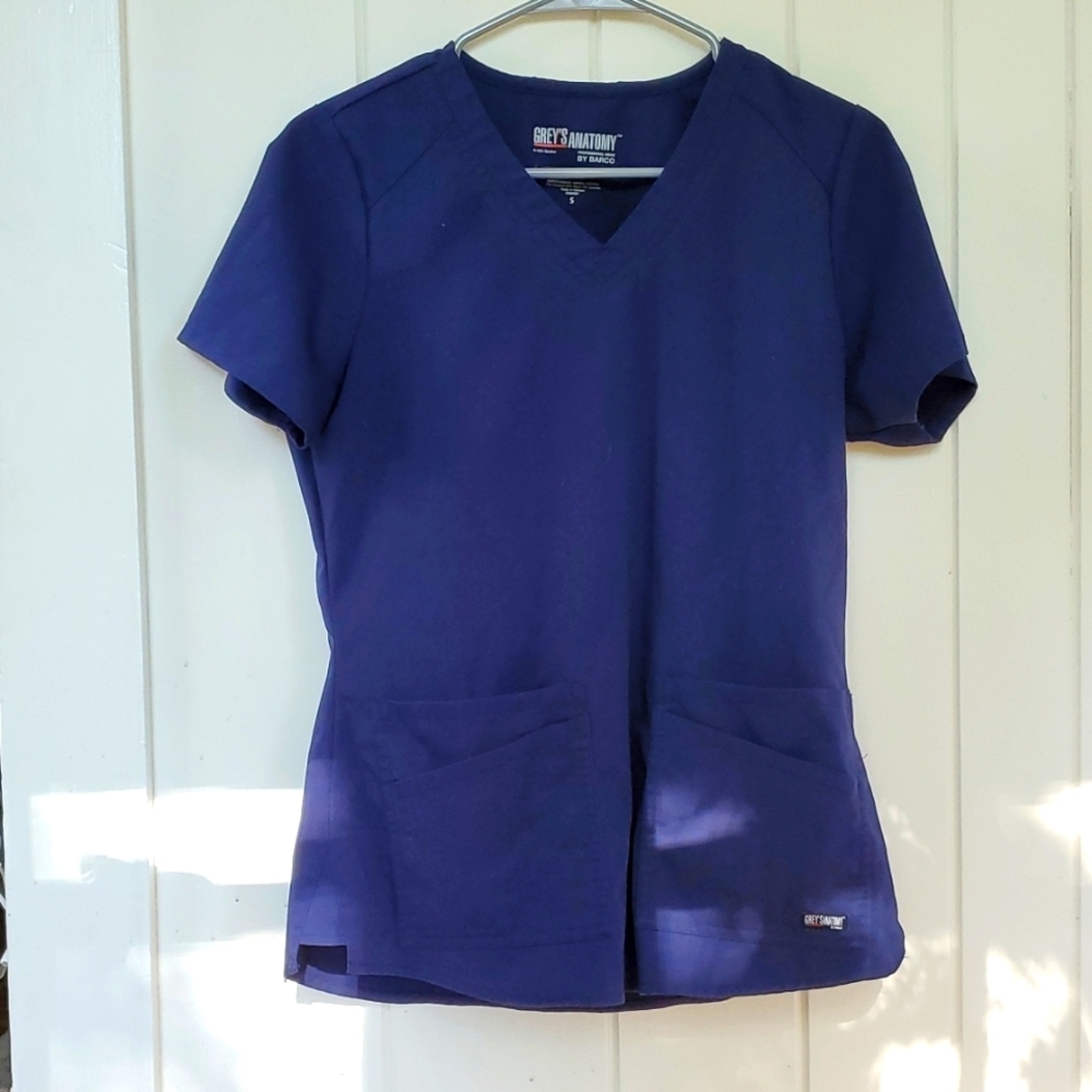 Grey's anatomy women's blue scrub top